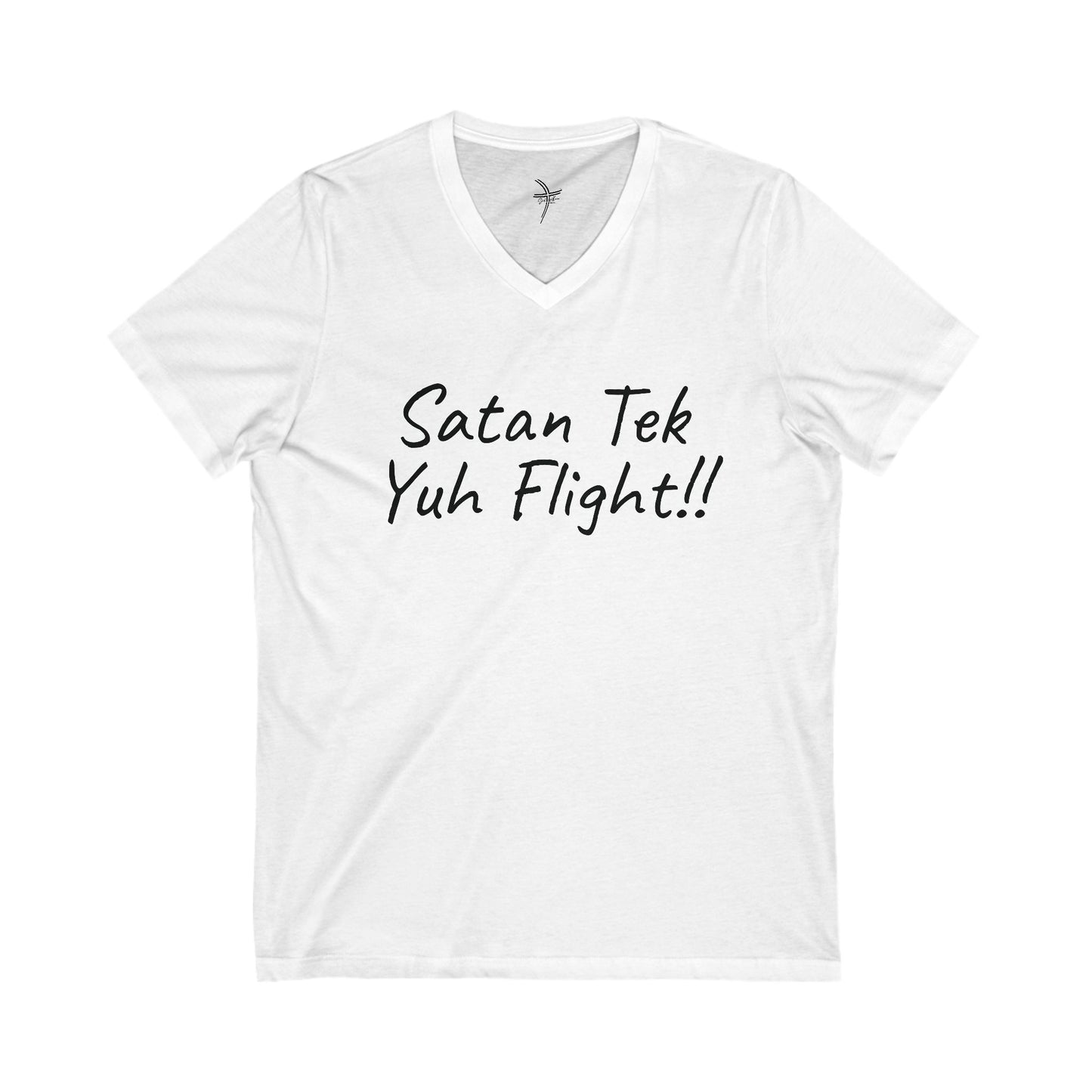 Satan Tek Yuh Flight Unisex Short Sleeve V-Neck Tee