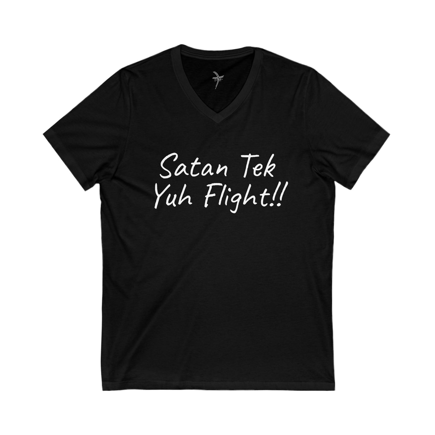 Satan Tek Yuh Flight Unisex Short Sleeve V-Neck Tee