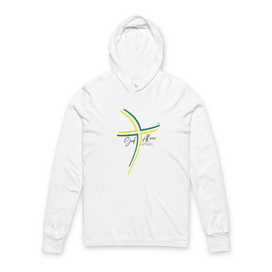 Jamaica Flag Colors Large Logo Unisex Hooded Long Sleeve Tee