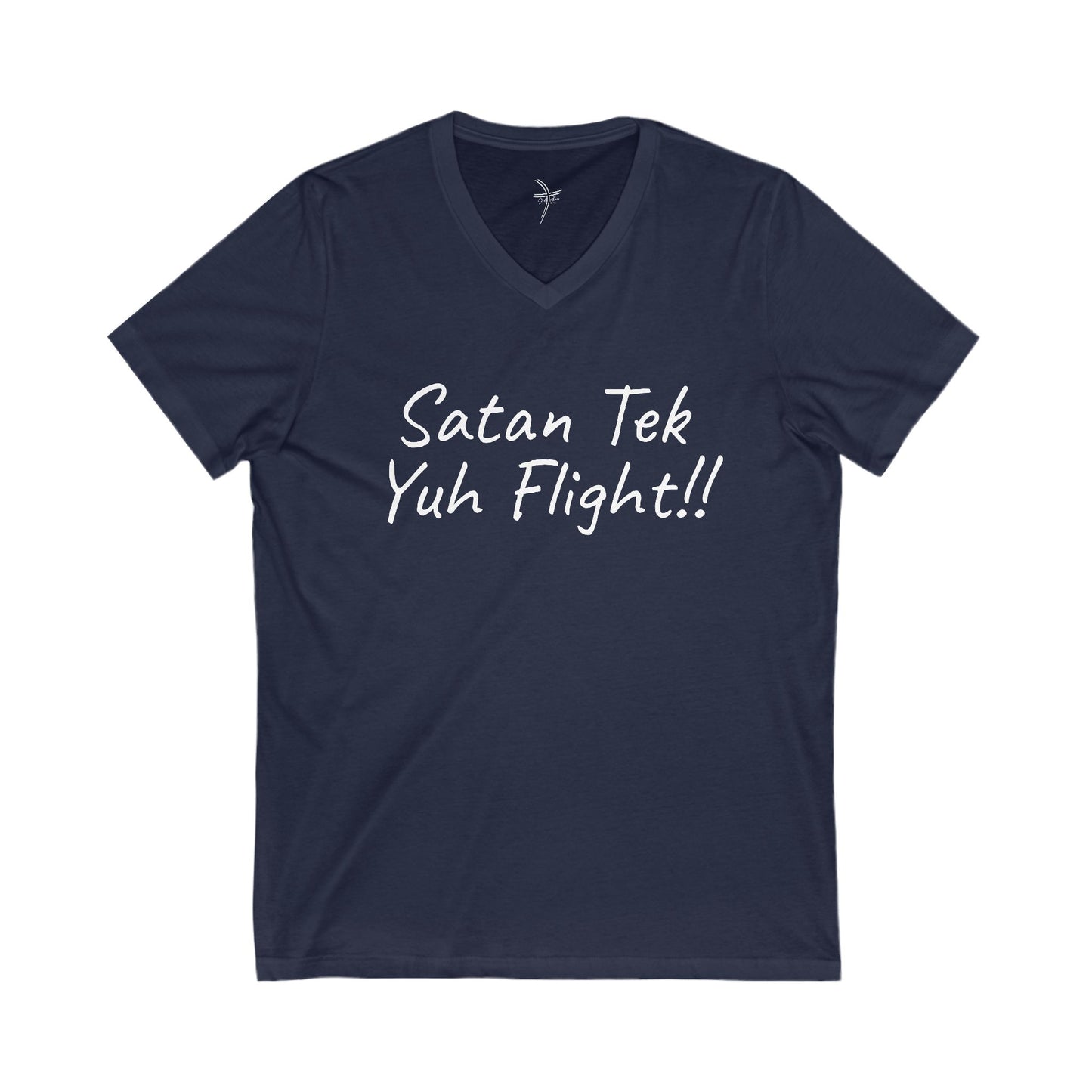 Satan Tek Yuh Flight Unisex Short Sleeve V-Neck Tee