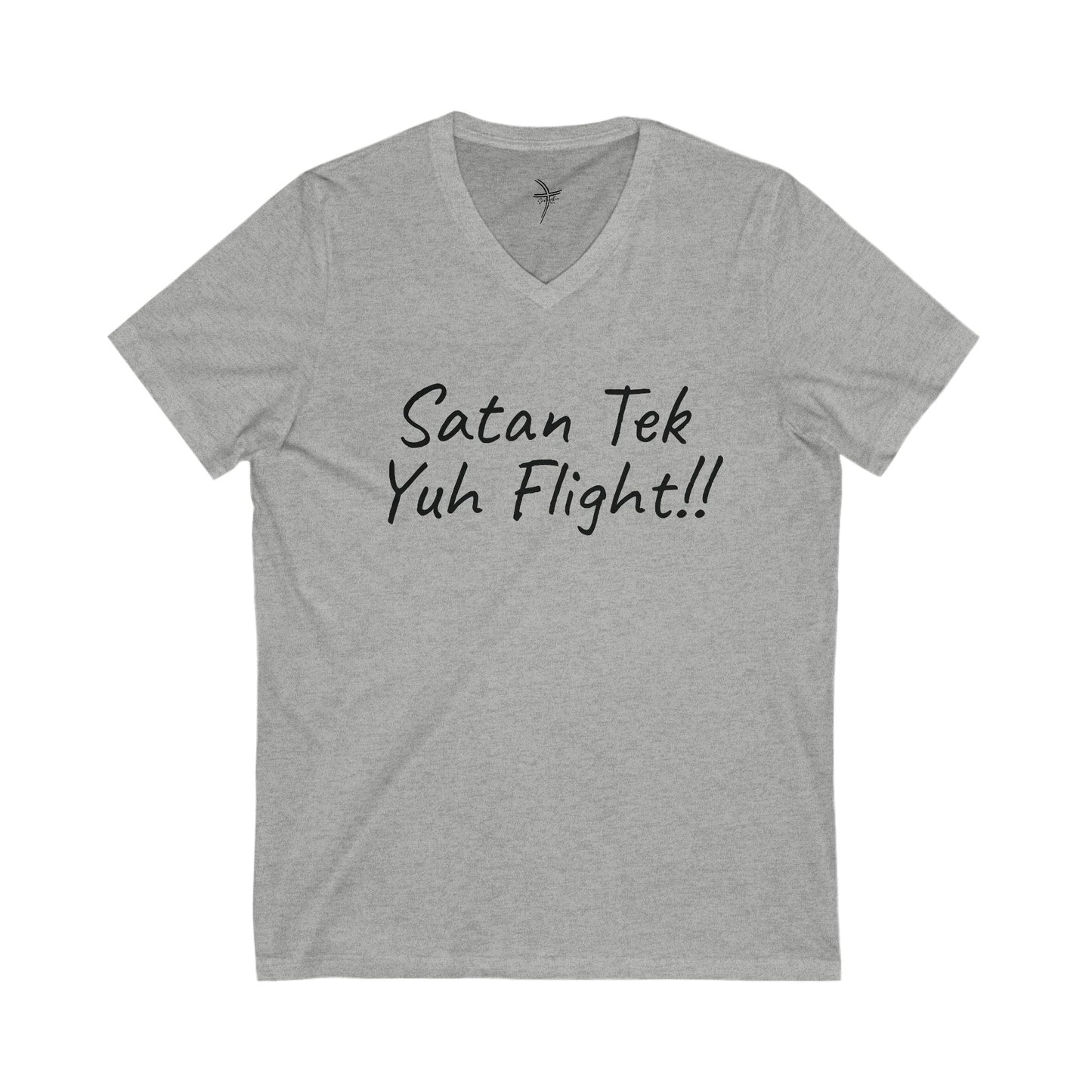 Satan Tek Yuh Flight Unisex Short Sleeve V-Neck Tee