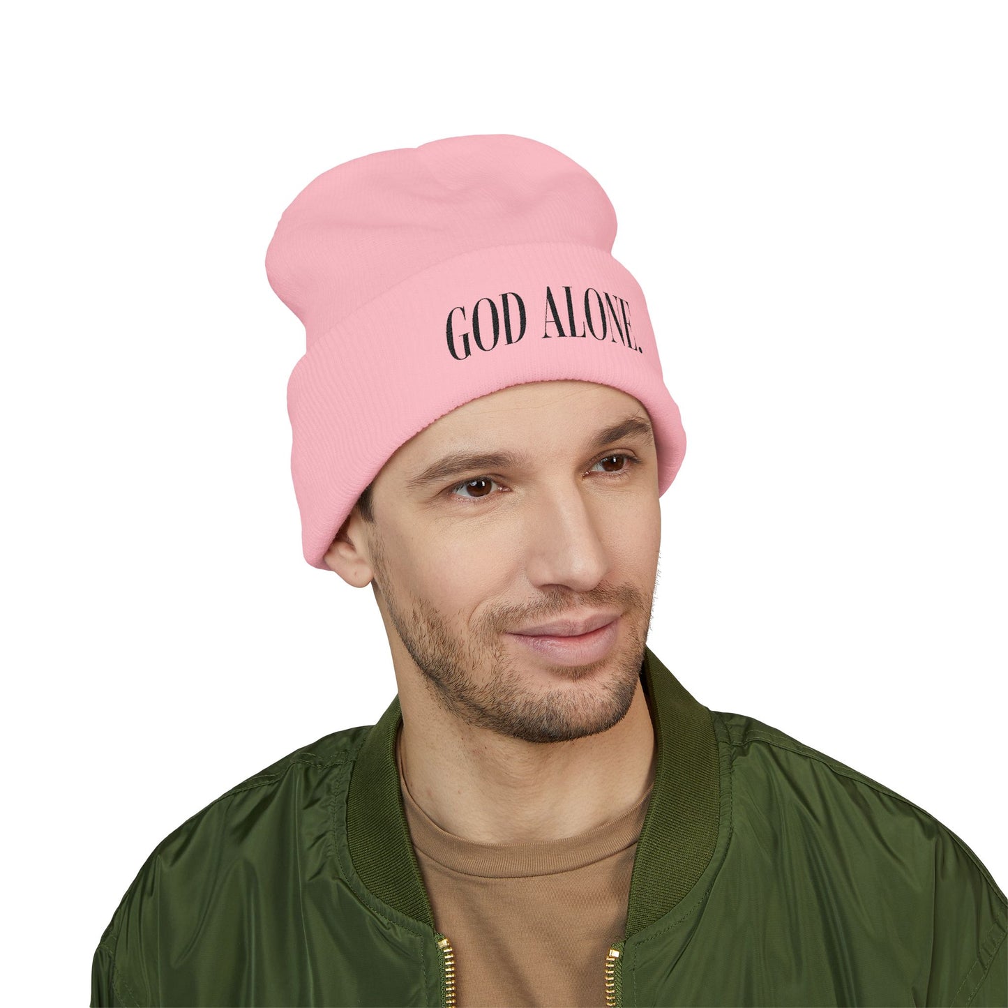Unisex God Alone Embroidered Beanie