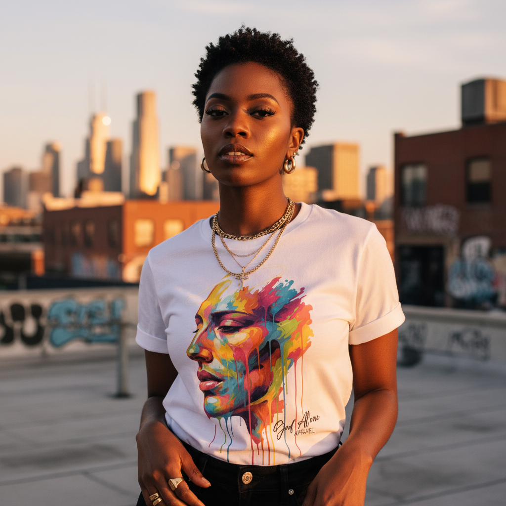 Model in Glorified Tee Editorial Pic