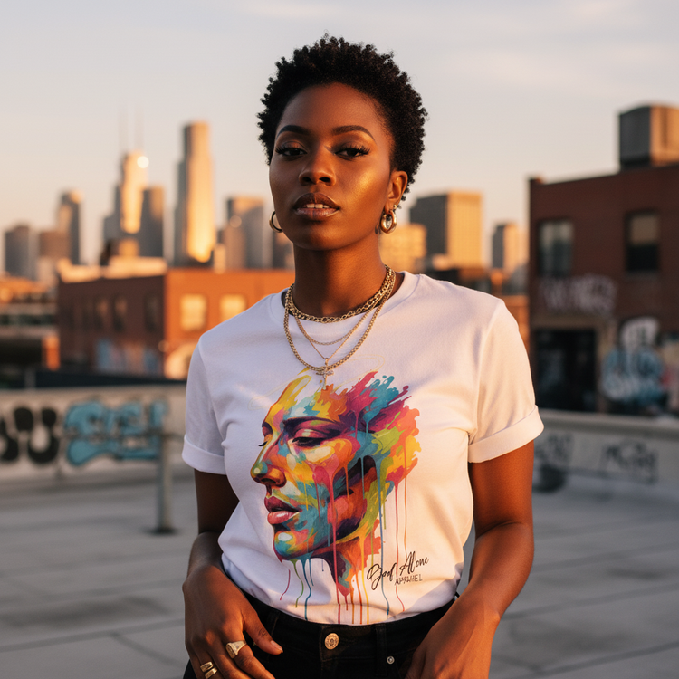Model in Glorified Tee Editorial Pic