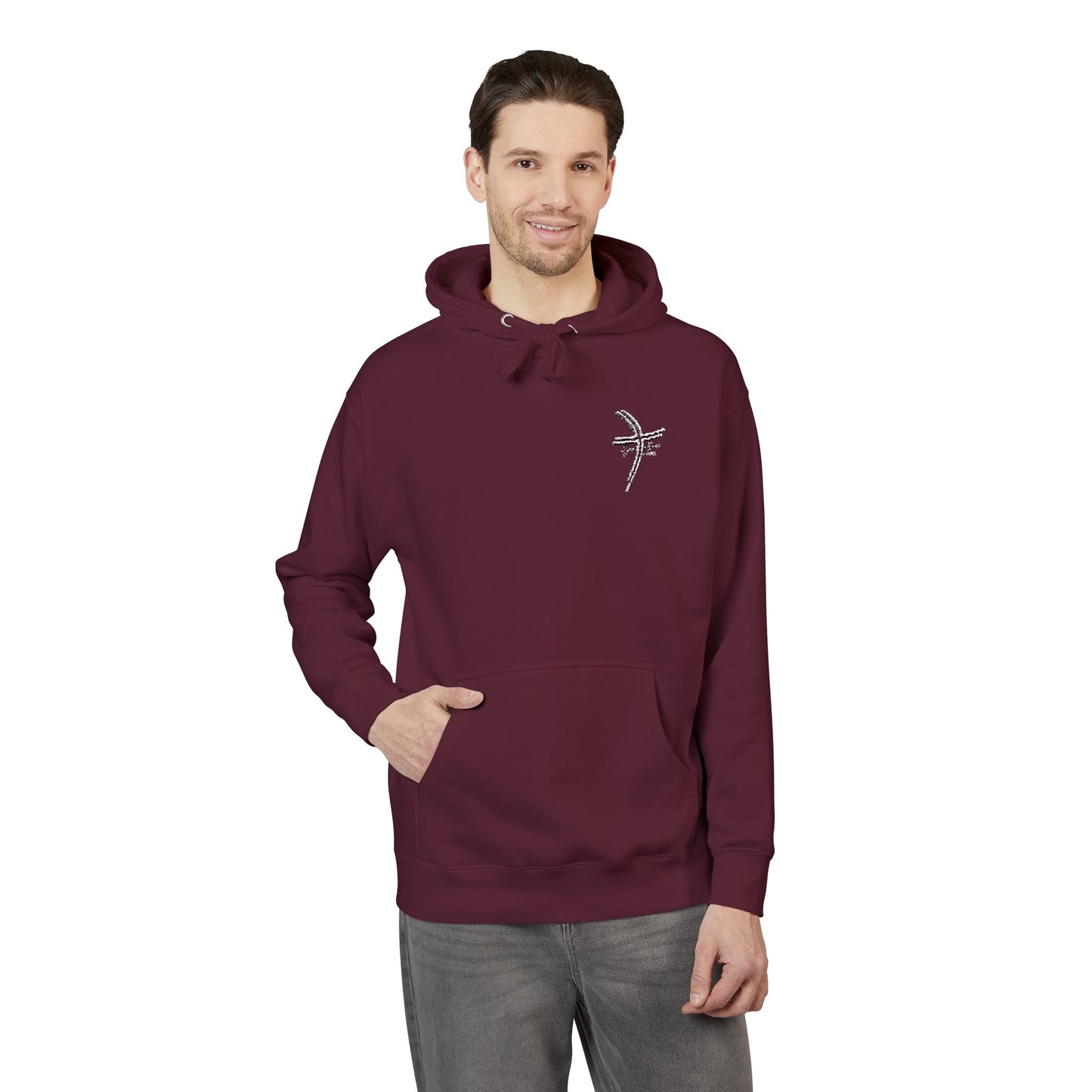 Small Logo Graphic Unisex Premium Embroidery Cozy Fleece Hoodie (Additional Colors)