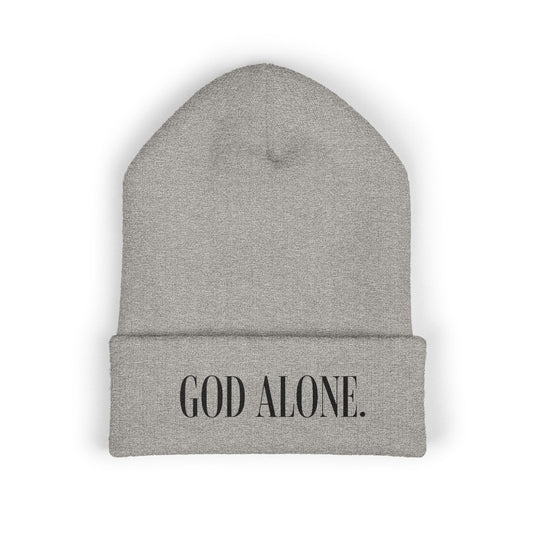 Unisex God Alone Embroidered Beanie