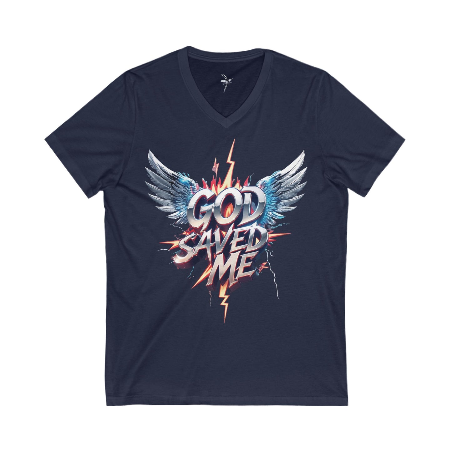 God Saved Me Graphic Unisex Short Sleeve V-Neck Tee