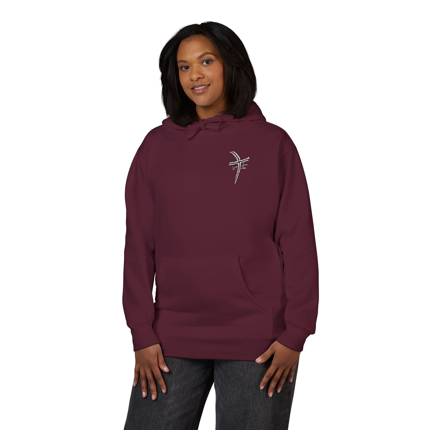 Small Logo Graphic Unisex Premium Embroidery Cozy Fleece Hoodie (Additional Colors)