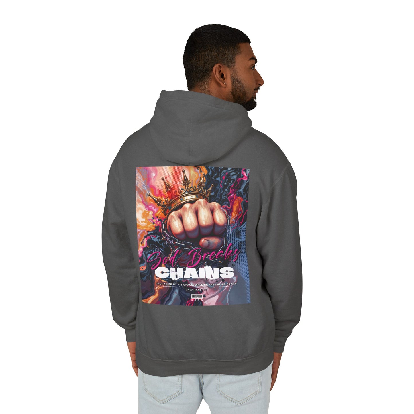God Breaks Chains Unisex Lightweight Hoodie