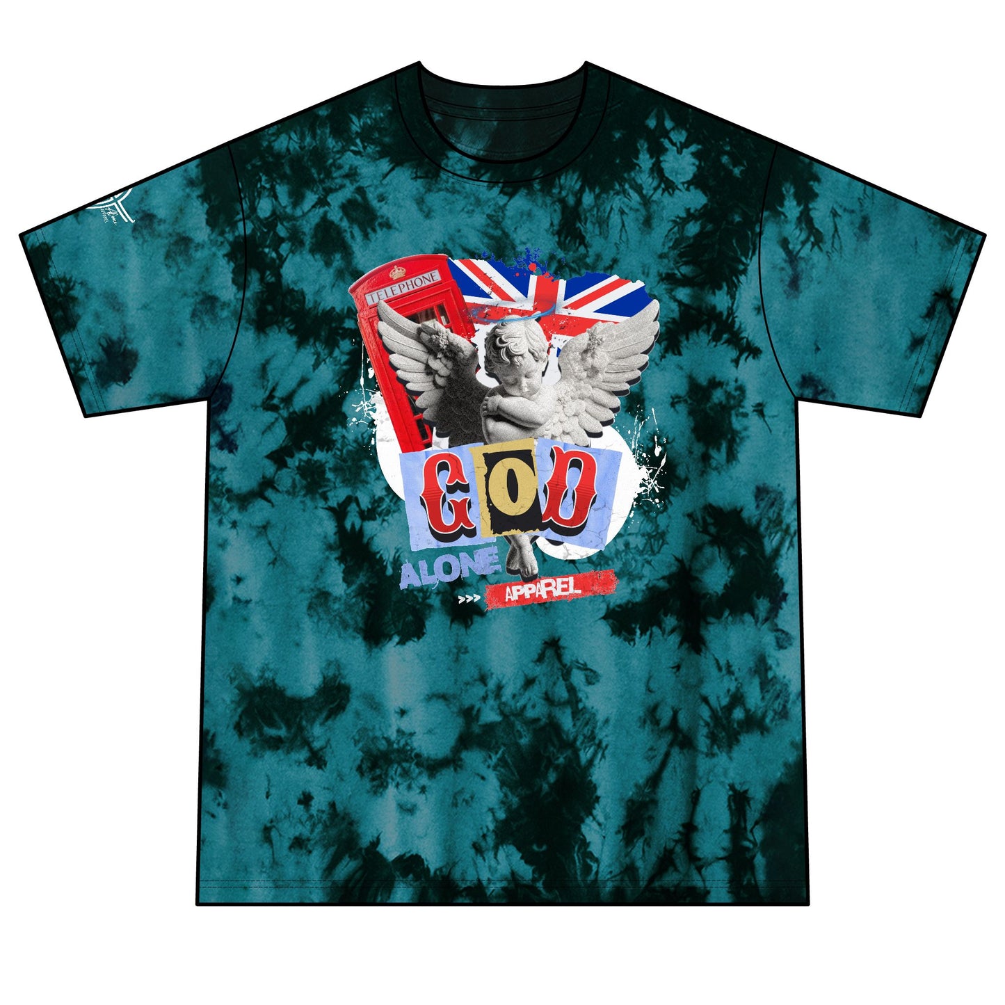 God Alone Apparel Angel Graphic Crystal Tie-Dye Tee