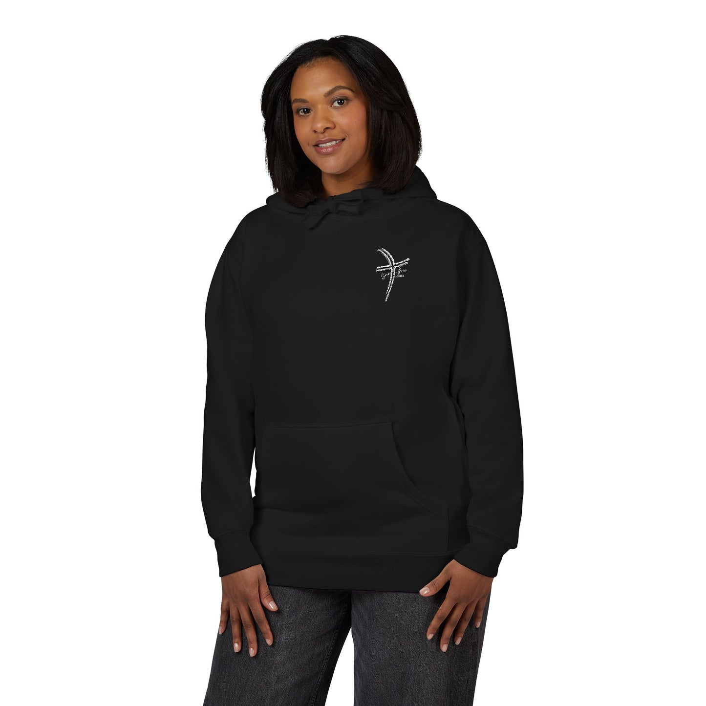 Small Logo Graphic Unisex Premium Embroidery Cozy Fleece Hoodie (Additional Colors)