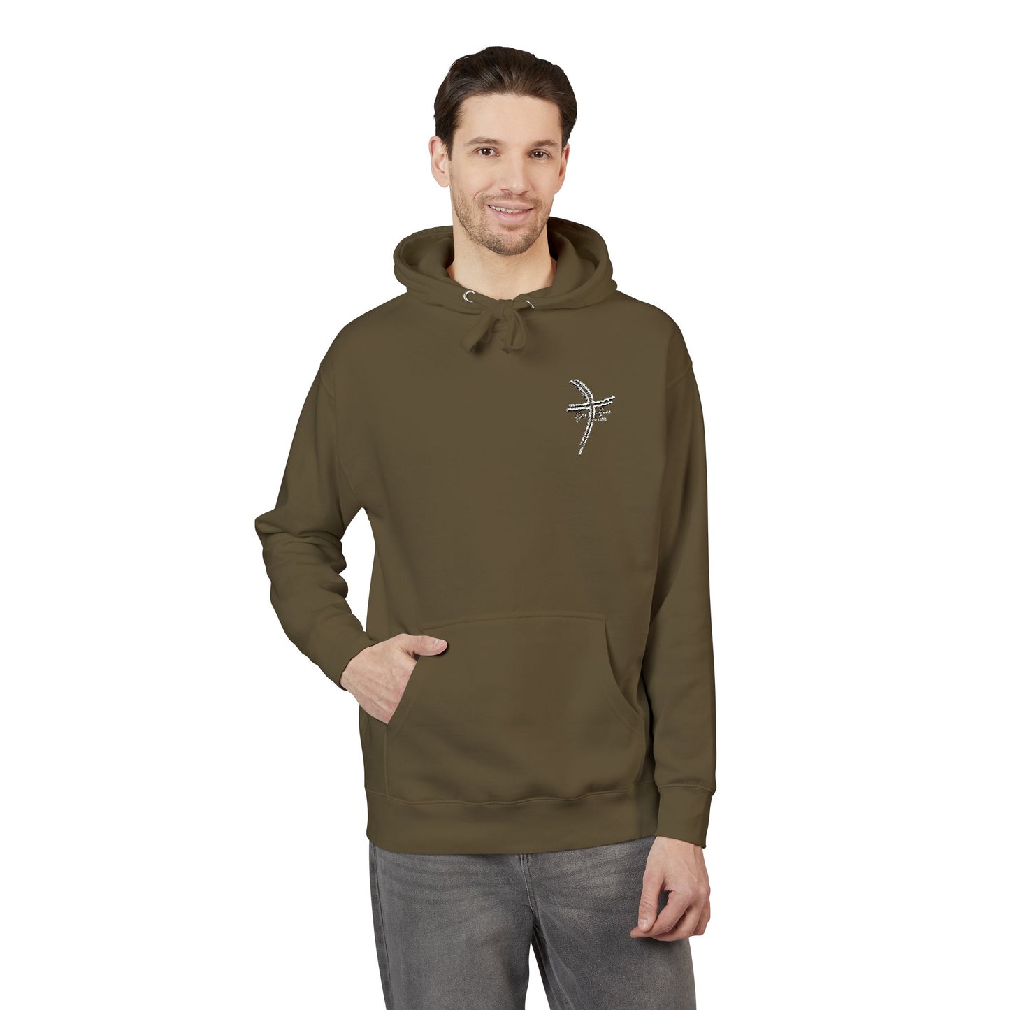 Small Logo Graphic Unisex Premium Embroidery Cozy Fleece Hoodie (Additional Colors)