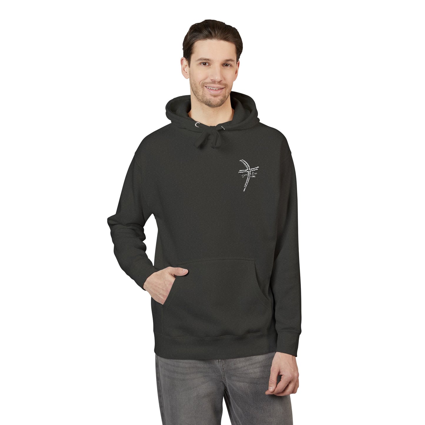 Small Logo Graphic Unisex Premium Embroidery Cozy Fleece Hoodie (Additional Colors)