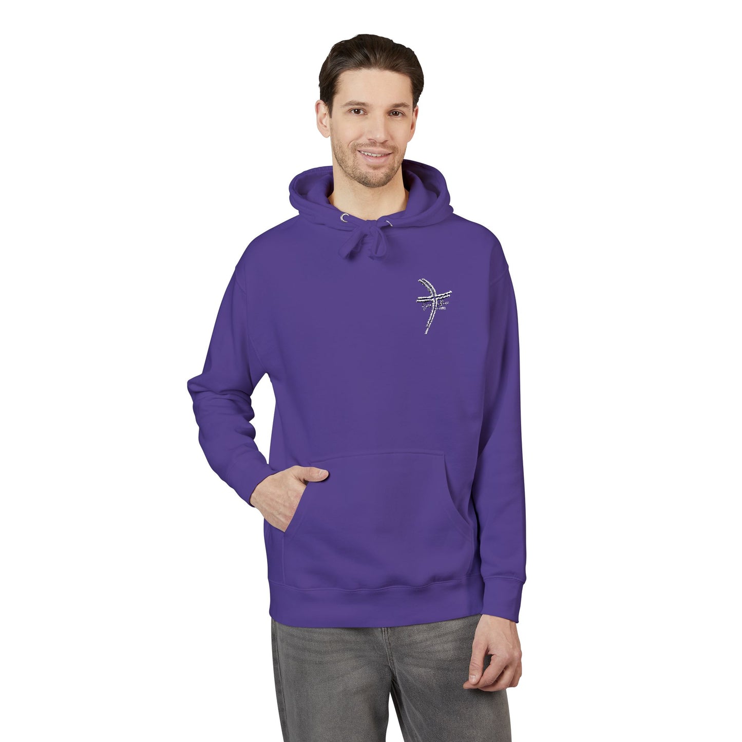 Small Logo Graphic Unisex Premium Embroidery Cozy Fleece Hoodie (Additional Colors)