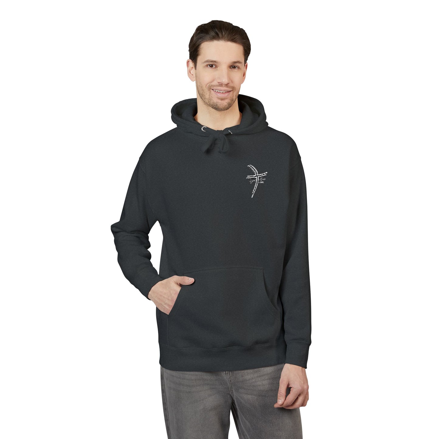 Small Logo Graphic Unisex Premium Embroidery Cozy Fleece Hoodie (Additional Colors)