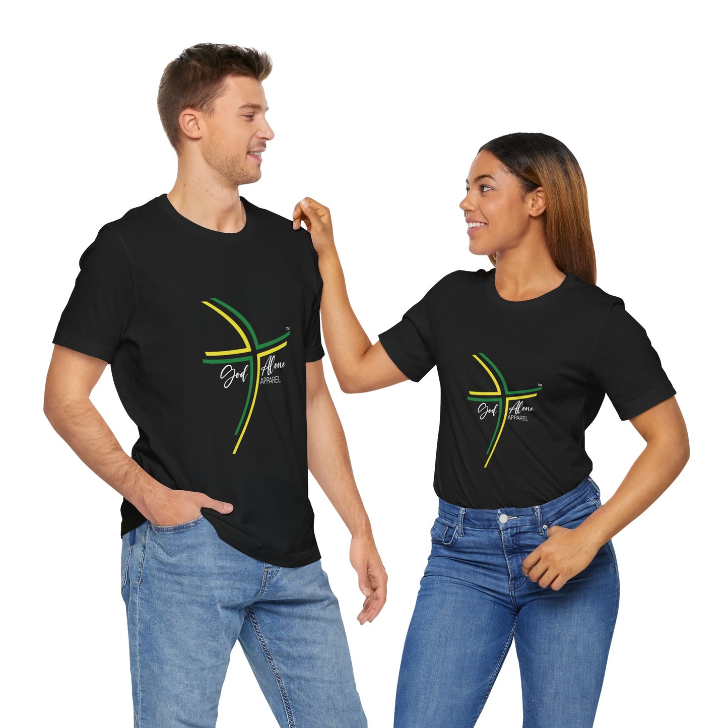 Jamaica Flag Colors Logo Graphic Unisex Short Sleeve Tee