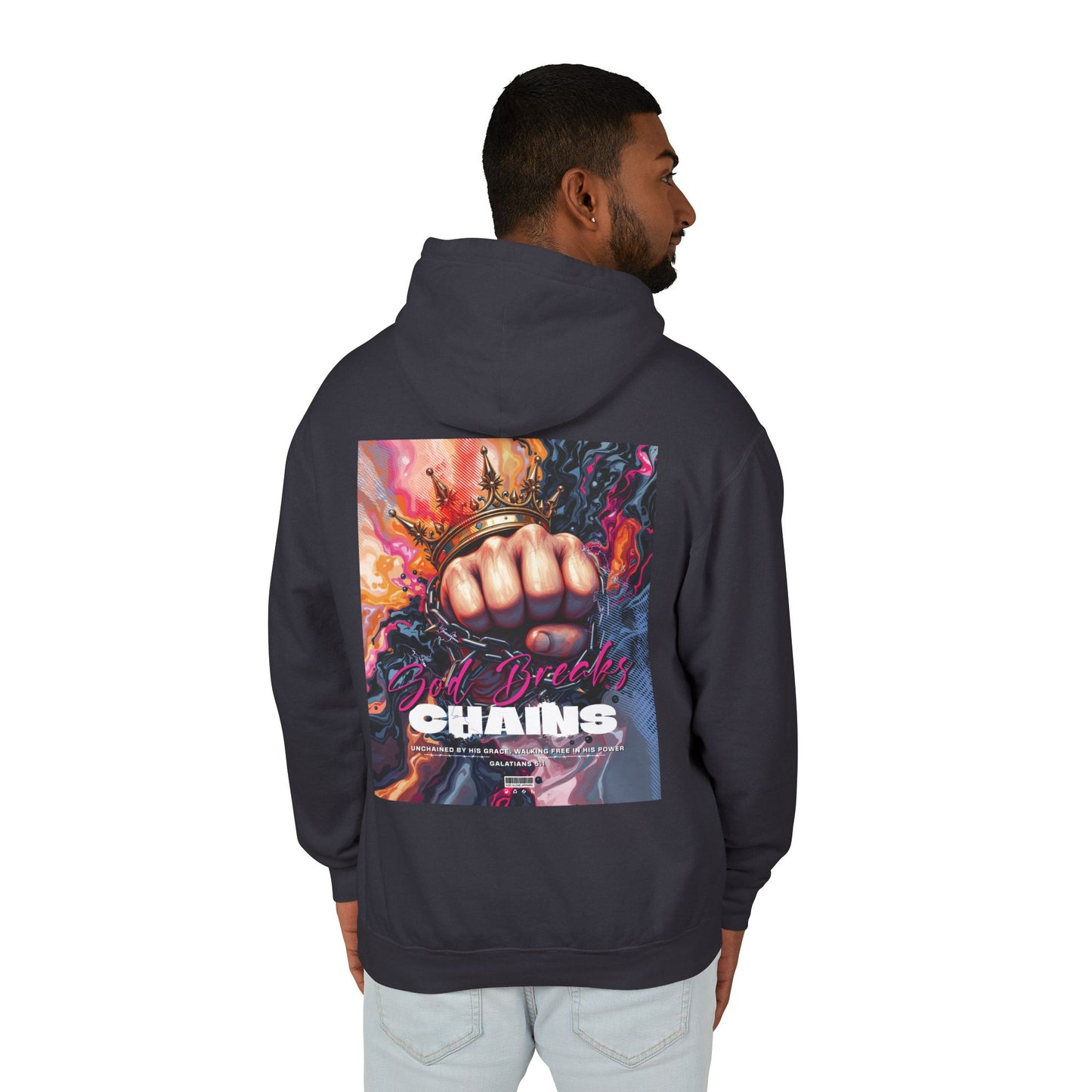 God Breaks Chains Unisex Lightweight Hoodie