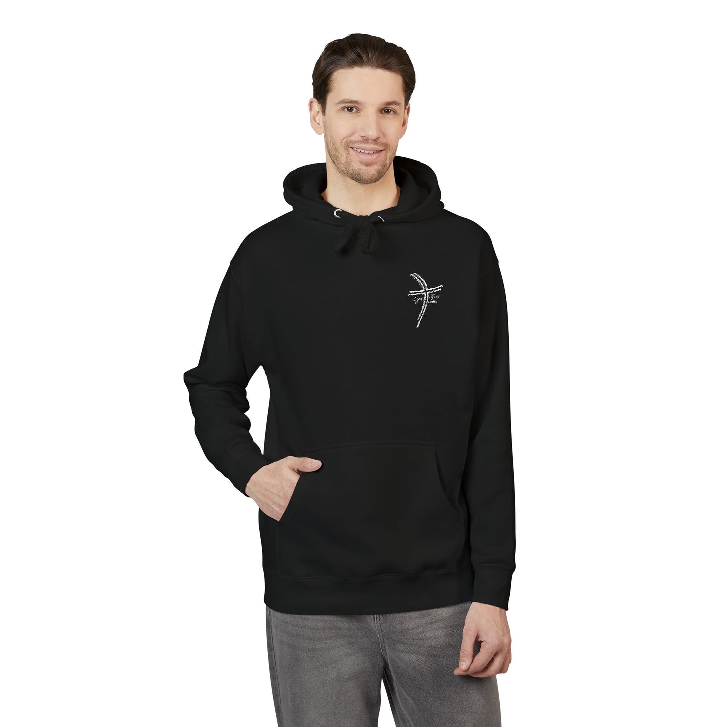 Small Logo Graphic Unisex Premium Embroidery Cozy Fleece Hoodie (Additional Colors)