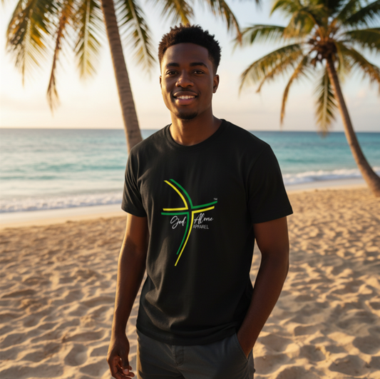 God Alone Apparel Jamaica Flag Colors Logo Tee