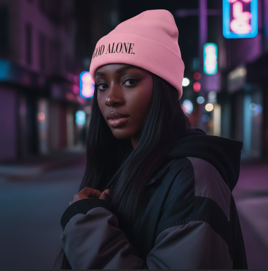 Unisex God Alone Embroidered Beanie