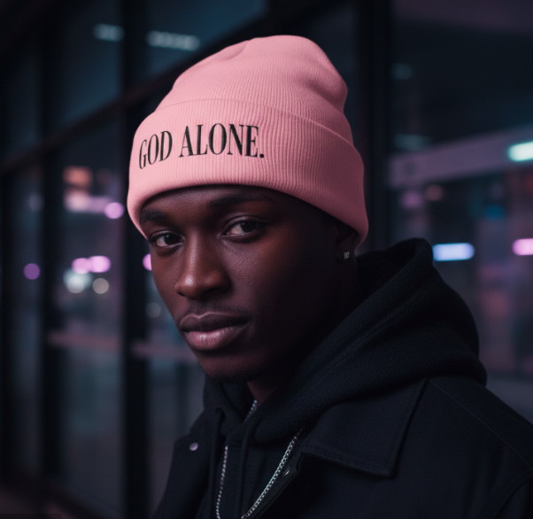 Unisex God Alone Embroidered Beanie