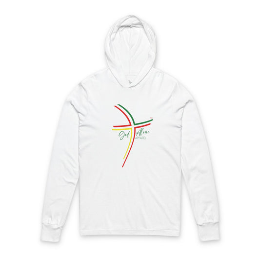 Reggae Rasta Colors Logo Graphic Unisex Hooded Long Sleeve Tee