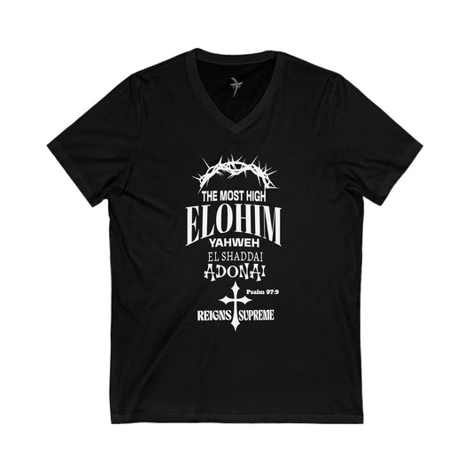 The Most High Unisex Short Sleeve V-Neck Tee