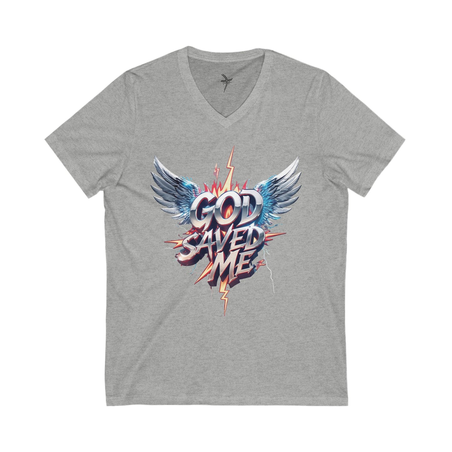 God Saved Me Graphic Unisex Short Sleeve V-Neck Tee