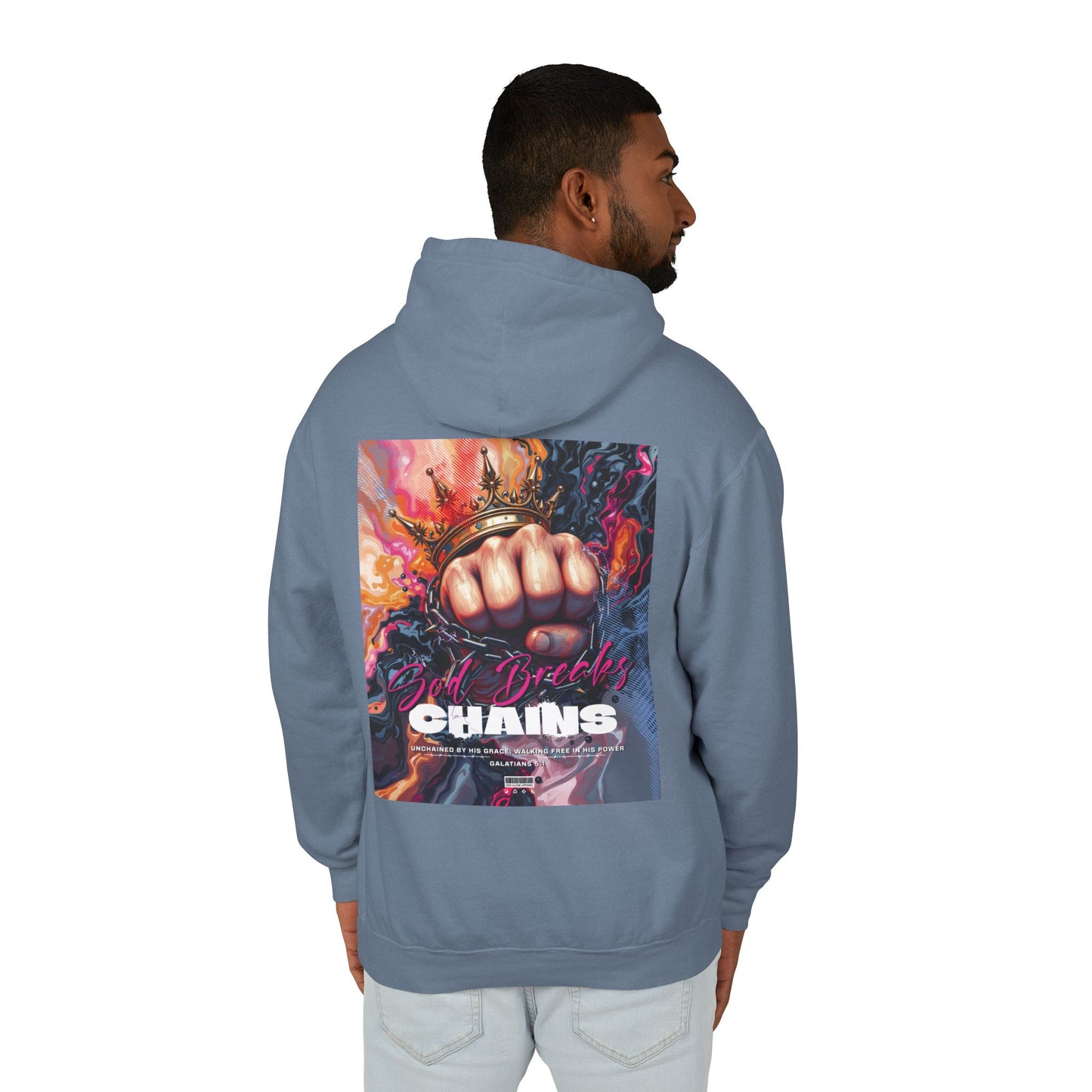 God Breaks Chains Unisex Lightweight Hoodie