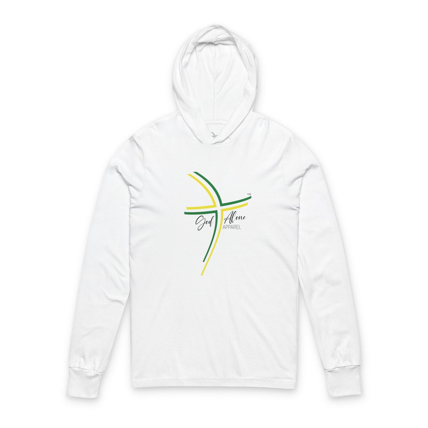 Jamaica Flag Colors Large Logo Unisex Hooded Long Sleeve Tee