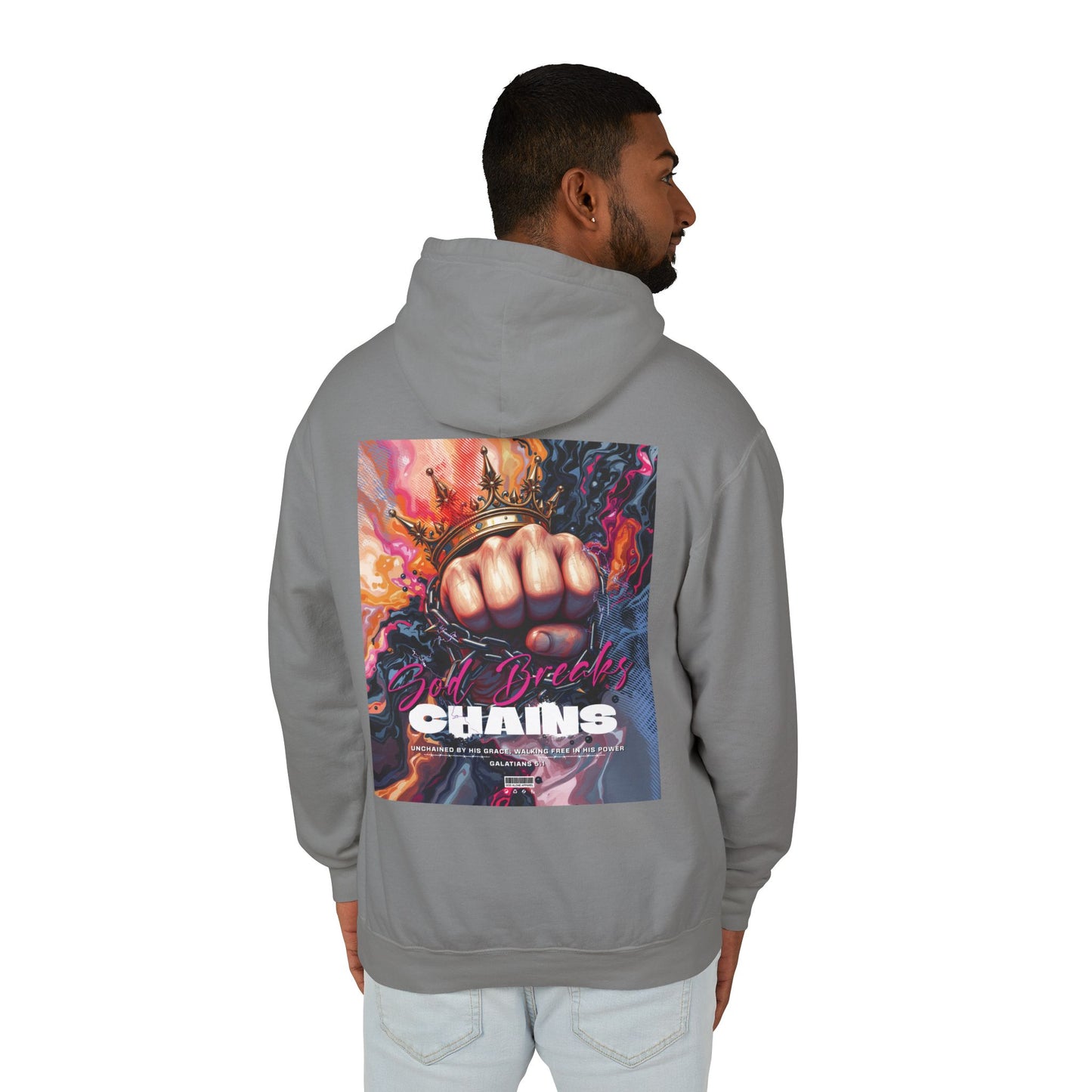 God Breaks Chains Unisex Lightweight Hoodie