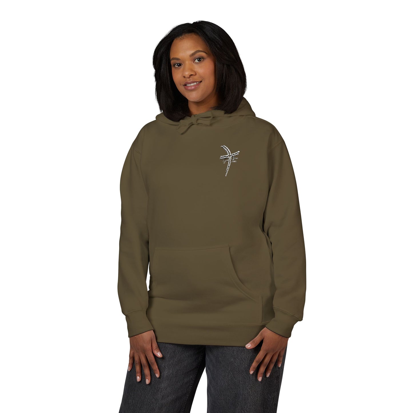 Small Logo Graphic Unisex Premium Embroidery Cozy Fleece Hoodie (Additional Colors)