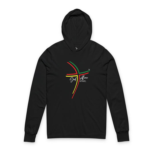Reggae Rasta Colors Logo Graphic Unisex Hooded Long Sleeve Tee