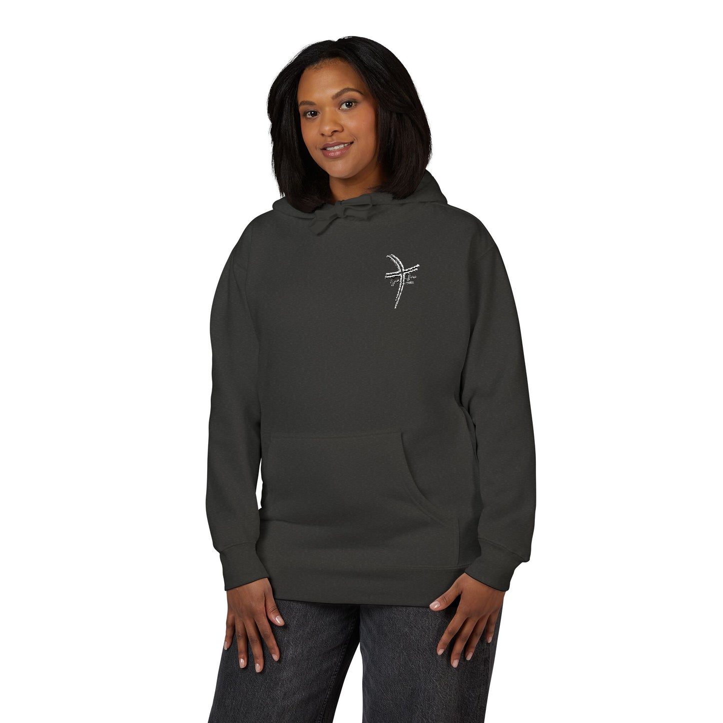 Small Logo Graphic Unisex Premium Embroidery Cozy Fleece Hoodie (Additional Colors)