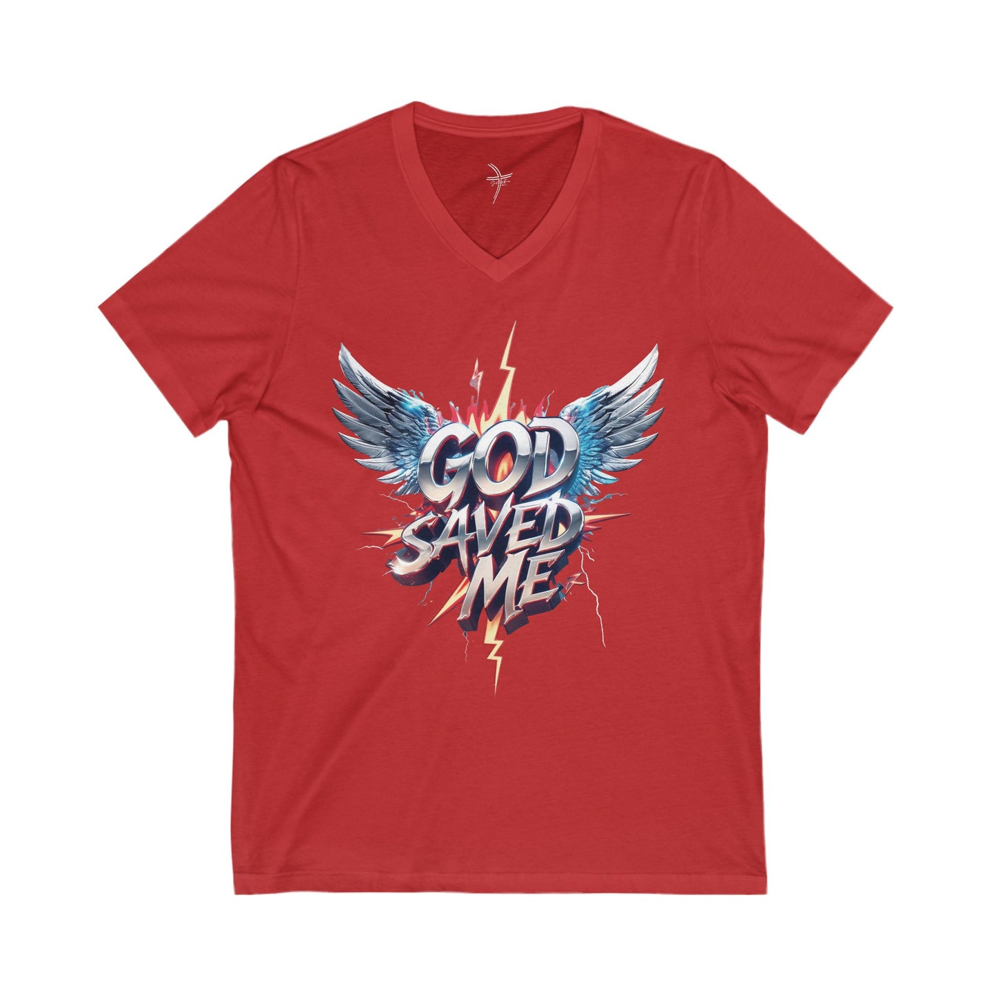 God Saved Me Graphic Unisex Short Sleeve V-Neck Tee