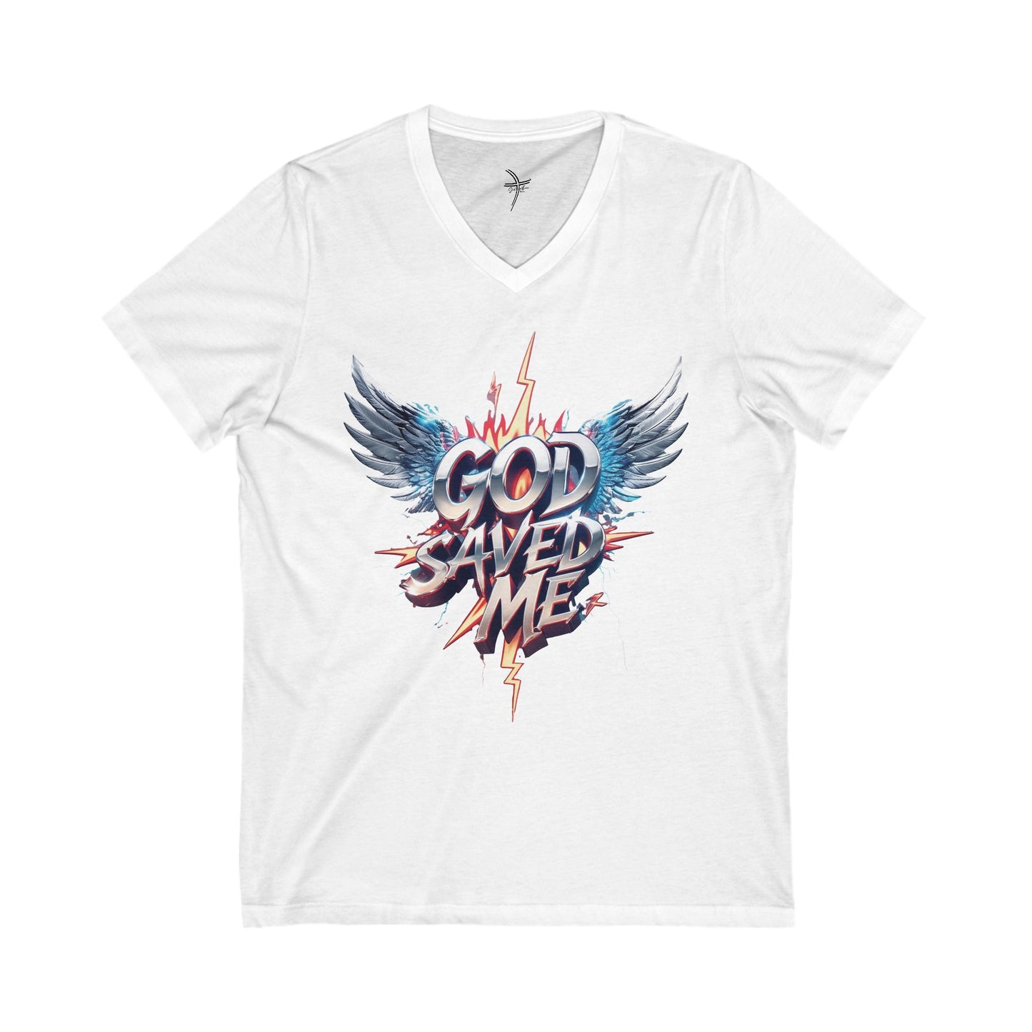 God Saved Me Graphic Unisex Short Sleeve V-Neck Tee