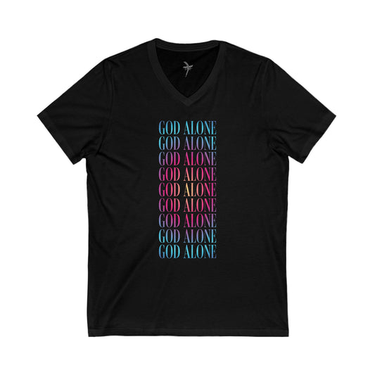 God Alone Repeat Unisex Short Sleeve V-Neck Tee