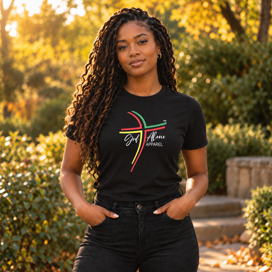 God Alone Apparel Reggae Colors Logo Tee