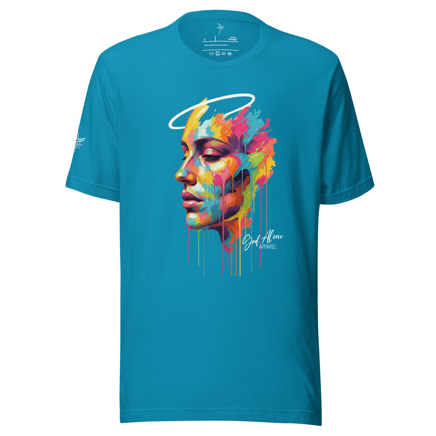 Glorified Tee Aqua God Alone Apparel faith graphic tee