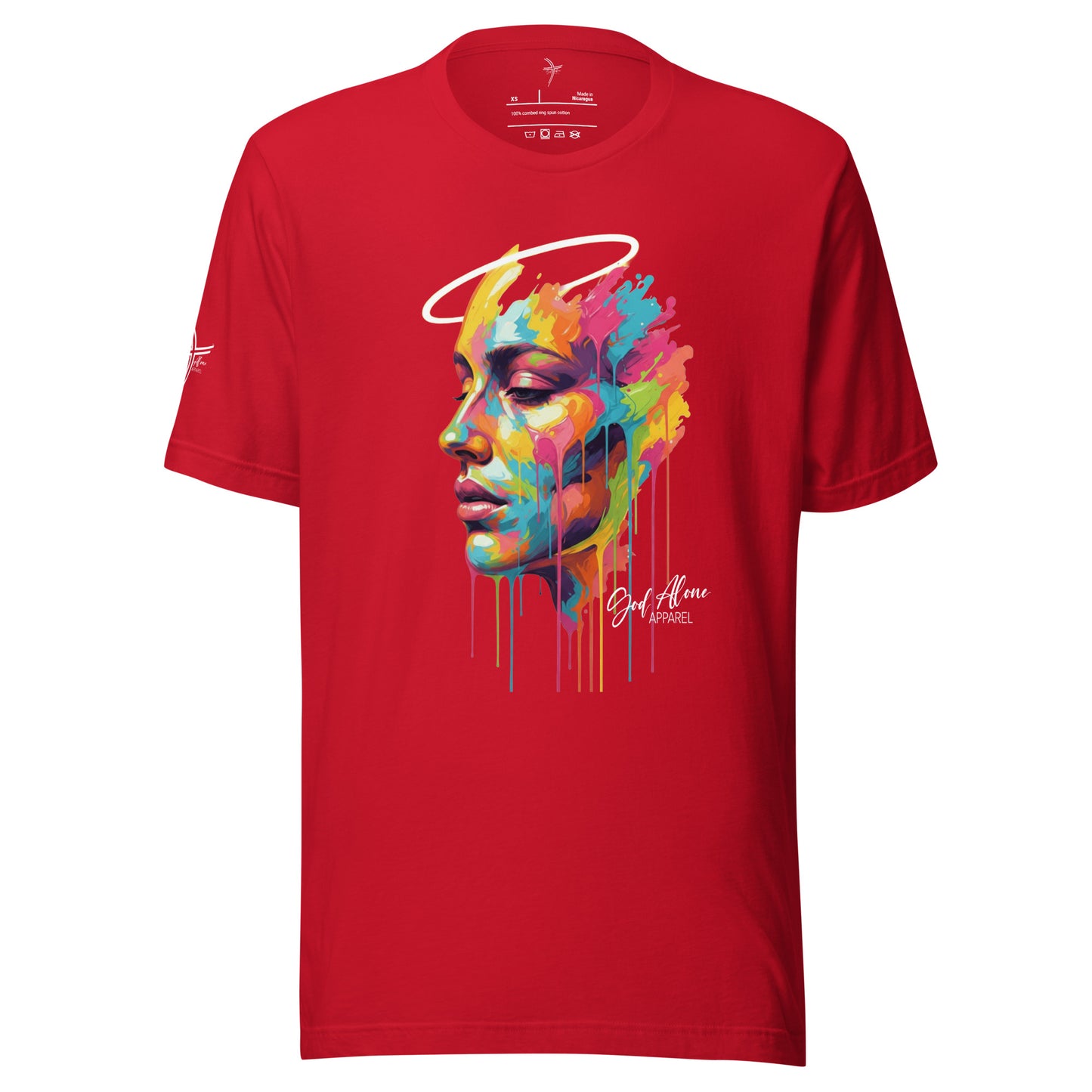 Glorified Tee Red God Alone Apparel faith graphic tee