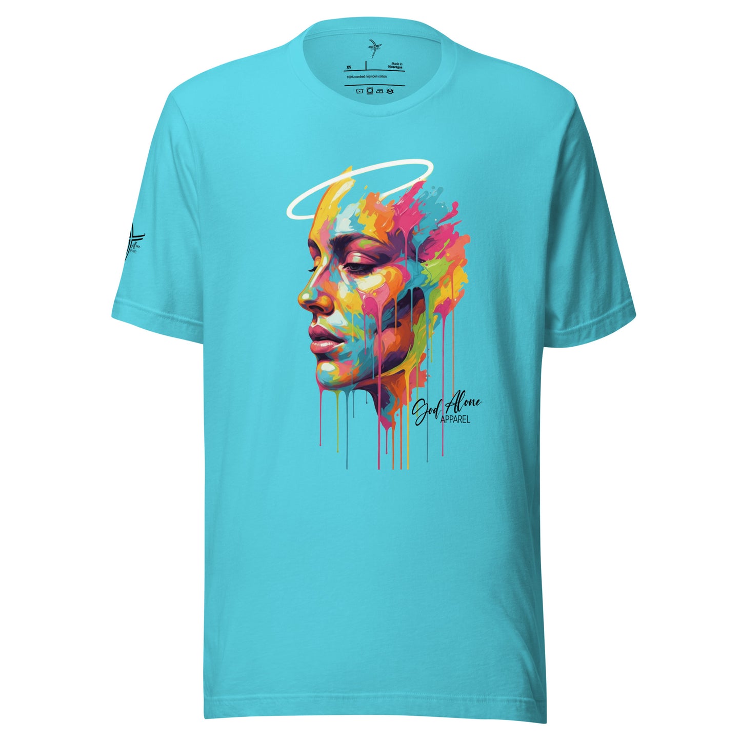 Glorified Tee Turquoise God Alone Apparel Christian tee