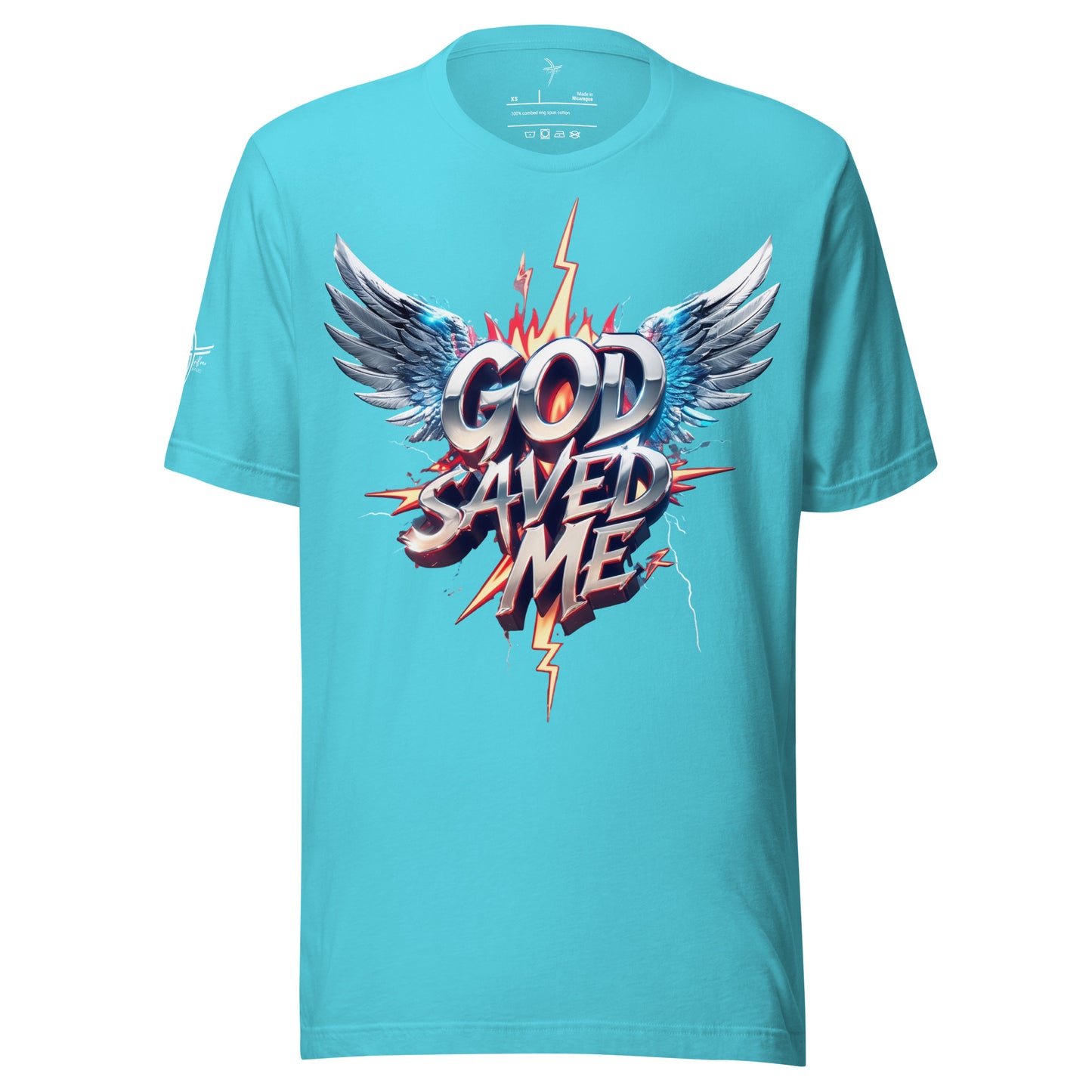 God Saved Me Graphic Tee Turquoise God Alone Apparel faith streetwear